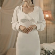 심플트위스트 원피스 셀프웨딩 리마인드웨딩 브라이덜샤워 맘드레스