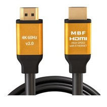 엠비에프 미니멀단자 UHD HDMI2.0 골드 모니터케이블 MBF-GSH2010, 1개, 1m