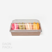 [SJ 이중트레이 15호] 일회용 크라프트 트레이 샌드위치 베이커리 포장용기 뚜껑set / 1box 500개