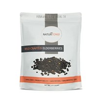 naturtonix 전체 건조 엘더베리 모든 천연 면역 부스터 비건 글루텐 프리 앰프 비 gmo 비타민 c 삼부커스 니그라 차 시럽 잼 앰프 제조용 젤리 1파운드, 1파운드(1팩), 프리미엄 와일드 크래프트