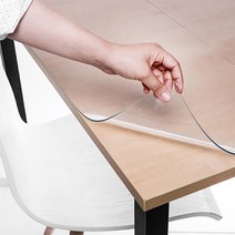 쾌청 식탁용 라운드컷 테이블 매트, 투명, 가로 140cm x 세로 80cm x 두께 3mm
