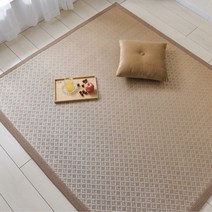 스로우토퍼 여름 침대 퀵슬립 캠핑 쿨 차박 접이식 매트, 200×300cm, 브라운 체크[1.2cm 두께]