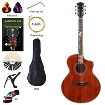 Sapele 백플레인 포크 기타 풀 솔리드 어쿠스틱 41 인치 스프루스 우드 탑 6 현 고광택 마감, [04] Model 3 No EQ