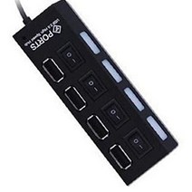 4포트 USB 허브 분배기 2.0 태블릿 노트북 컴퓨터 온/오프 스위치 LED, 한개옵션0