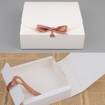 블랙 화이트 무지 답례품 리본 선물 포장 박스 상자 케이스, 대 - 블랙