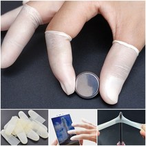 손가락 골무 핑거 논슬립 커버 정전기 방지 미세 조립 라텍스 카바 캡 50p, S