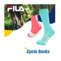 [기타] FILA 휠라 자전거 삭스 반양말, 색상:남성용 네온핑크