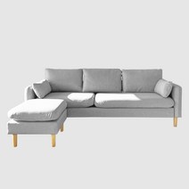 홈페리 럭스 아쿠아텍스 패브릭 3인용 거실 카우치형 소파 (두가지 사이즈 세가지 색상)(스툴 포함), 럭스 베이지