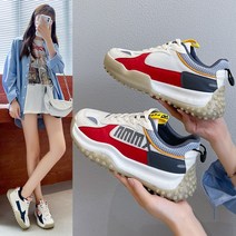Y.GA 2023 봄 신형 여성 유행 운동 편한 런닝화 커플 ins 통굽 운동화 남자 옥외 등산 미끄럼방지 통기성좋 운동화 학생 패션 통굽 캐주얼 슈즈 여성 통근 5cm키높이신발