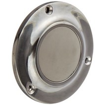 Rockwood 4１5.26 Brass Convex Solid Cast Wall Stop 8-32 x 2” RH MS Fastener with Toggle Bolt 4” Dia, 1