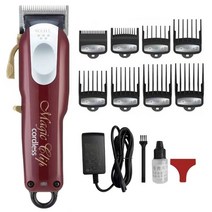Wahl 8148 매직 클립 전문 헤어 클리퍼 남성용 전기 무선 트리머 이발사 커팅 머신, [02] 8148-red, [01] 미국 플매트 카펫 러그