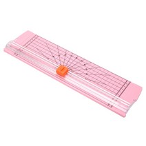 A5 정밀 용지 사진 트리머 커터 단두대 사진 라벨 용 풀 아웃 눈금자 용지 절단 도구 내구성 핫, 04 Pink