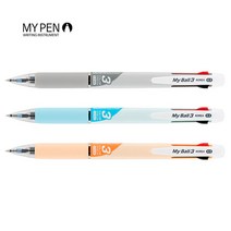 마이펜 마이볼 3색 유성 볼펜 0.5mm 12자루, 그레이