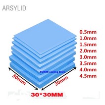 써멀패드 그래픽카드 고품질 30*30mm 다양한 두께 열전도율 3.6W GPU CPU 방열판 냉각 전도성 실리콘 패드 열 패드 다양한, 01 thickness 1.0mm