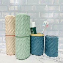 하리엘 휴대용 거울 칫솔케이스, 누드핑크