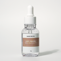 나노레시피 고분자 히알루론산 1% 원액 30ml 100% 히아 콜라겐 저분자 고분자 지모추출물 액상 겔 히알 론산 1 00 백 프로 퍼센트 토너 앰플 가루 기능성 첨가제 분말, 고분자 히알루론산 1% 30ml, 1개