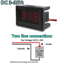 dc 100v 10a 전압계 전류계 blue + red led amp dual digital volt meter gauge, DC 3-32V, 0 DC 3-32V-0.36 INCH