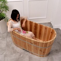 나무 가정용 개인 히노끼 욕조 간이 반신욕기 훈증, 기본_130x60x65_커버미포함