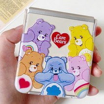 루이스 케어베어 치어베어 텐더하트베어 펀샤인베어 그럼피베어 투명 하드 핸드폰 휴대폰 러블리 빈티지 캐주얼 남자 여자 커플 우정템 갤럭시 제트플립 1 2 지플립 3 z플립 4 케이스
