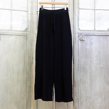 이힝 골지 니트 겨울 밴딩 와이드팬츠