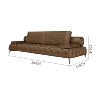 물소가죽쇼파 고급쇼파 통가죽소파 넓은쇼파, 브라운, 4인용