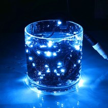 탄탄 LED 100구 DC24V 연결 크리스마스 트리전구 (전원잭 옵션에서 필수구매), 흑색전선-청색