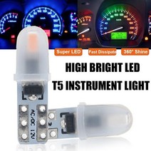 점멸등 비상 5pcs 최신 t5 led 자동차 인테리어 조명 표시기 대시 보드 게이지, 5 개 블루