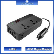 200w 자동차 전원 인버터 12v 220v 디지털 디스플레이, 12v-220v, 러시아