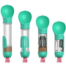 [행운이네] 반려견 산책 휴대용 물통 강아지 물병 간식통 배변봉투 디스펜서, 민트, 500ml+간식통
