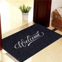 현관 매트 환영 복도 입구 신발 청소 카펫 방수 미끄럼 방지 바닥 홈, 1.Embroidered Welcome - 40CM x