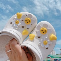 밍블밍블 통통 노란 하트 진주꽃 파츠 신발꾸미기 세트