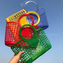 레트로 장바구니 유치원 소품 어린이 시장놀이, 블루