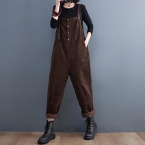 골덴멜빵바지 스타일리쉬 여성 2022 겨울 가을 빅사이즈 와이드 루즈핏 슬림핏 캐쥬얼 스트레이트핏 일자 4982381493