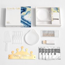 빈티지 디저트 커트러리 포크 나이프 생일 케이크 식판 와 박스 세트 고급 포장 맞춤 로고 콤비 식기 캔들 모자, 01 우주5인원패션 버전