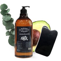 시크릿덤 아로마 페이스 바디 마사지오일 1000ml 라벤더 페퍼민트 로즈힙 유칼립투스 무향 + 사각흑각괄사증정, 디토셀1000ml+사각흑각괄사