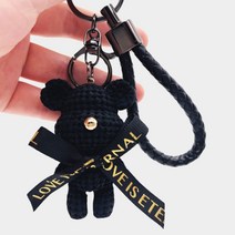 마이너컴퍼니 자동차 키링 열쇠고리 키홀더 2개 세트, 블랙
