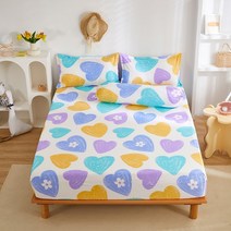 라지킹침대 Winter Bed Cover Polyester Fitted Sheet King Queen Size Bedspread All-around Elastic Rubber Ba, [04] 200x220x25cm 1pcs, [22] 22