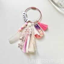 Pinkypinky 이니셜키링 백참 열쇠고리 차키링 에어팟키링 버즈키링 핸드메이드악세사리, 1.원터치링골드