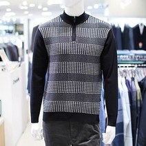 이랜드 [크로커다일]크로커다일 남성 F/W 가을 겨울 멀티 패턴 하프 집업 니트 SPA8KR3316_엔씨송파점