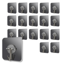 니츠마켓 강력한 접착식 파워 후크 걸이 투명, 18개입