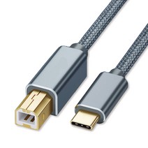 언커먼 USB C타입 to B 프린터 케이블 고속 심플리 피아노 미디케이블 노트북, 2M, 1개