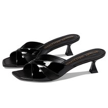 스튜어트 와이츠먼 Miami 가죽 여자여름샌들 슬리퍼힐 블랙