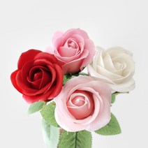 블루밍앤미 장미 비누꽃 (soap flower)-1P, 진핑크