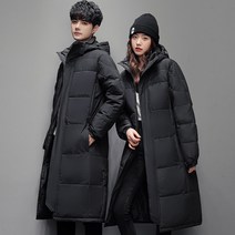 이유까까 남녀공용 후드 롱패딩 벤치 코트