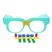 레고 호환 새로운 안경 블록 베이스 플레이트 DIY 장난감 안경 프레임 벽돌 블럭 파티와 호환 크리스마스, 02 파란