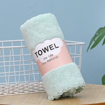 코랄 무지 도톰 타월 75g 3 장, 35*75, 초록색