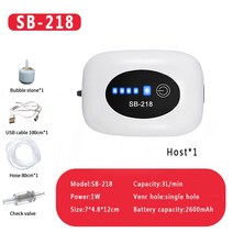 휴대용산소통 산소캔 산소호흡기 수족관 산소 공기 펌프 압축기 어항 USB 충전 소형 휴대용 배기 조용한 실내 야외 낚시 4800mAh, [02] 1W