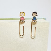 북클립 스누피 친구들 샐리브라운 루시 책갈피 북마크 메탈 금속클립