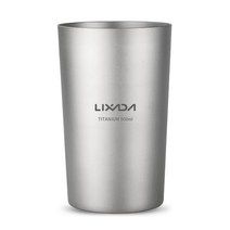 티타늄코펠 대형 캠핑코펠세트콤비 Lixada 더블 벽 티타늄 컵 물 주스 차 캠핑 머그잔 홈 오피스 하이킹 배, 01 500 ML