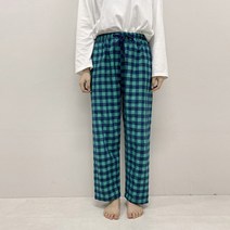 마이시즌 여성용 시크릿 9부 체크 순면 데일리 등원 잠옷 바지
